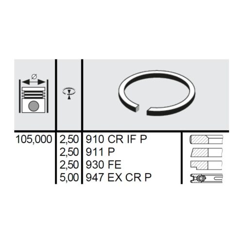 120 045 0005 00 - Set segmenti STD Ø105 2,5x2,5x2,5x5 mm Same 0.054.0052.6