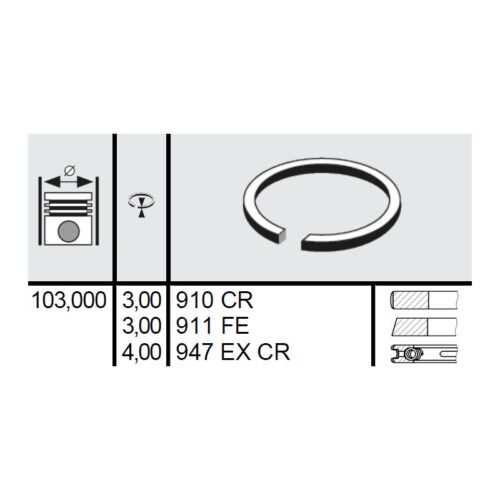 120 045 0010 00 - Set segmenti STD Ø103 3x3x4 mm Same 0.069.0052.6
