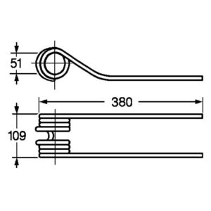 VF16502744KR - Dinte grebla Deutz-Fahr 1650.2744